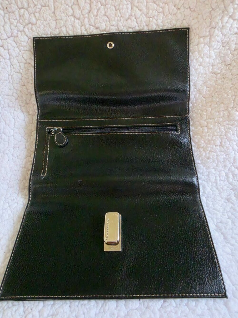 Liz Claiborne Black Trifold Wallet Snap Closure